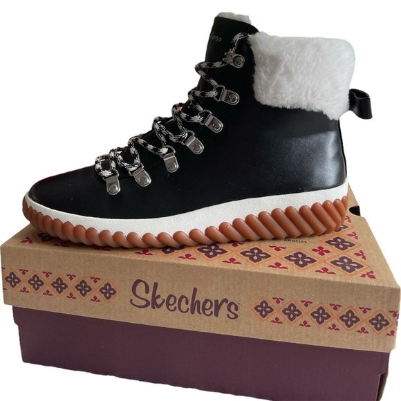 SKECHERS JAGGED POND - NO REGRETS Synthetic and leather outsole Black Size 9 - Picture 4 of 11